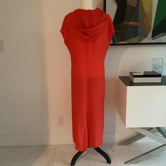 rag & bone fire red dirdre hooded dress L - Picture 3 of 10
